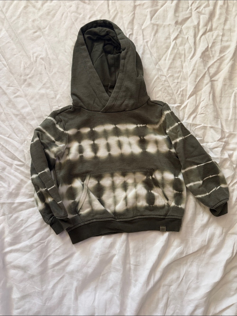 Sovereign Code Olive Green & White Tie-Dye Crewneck Hoodie